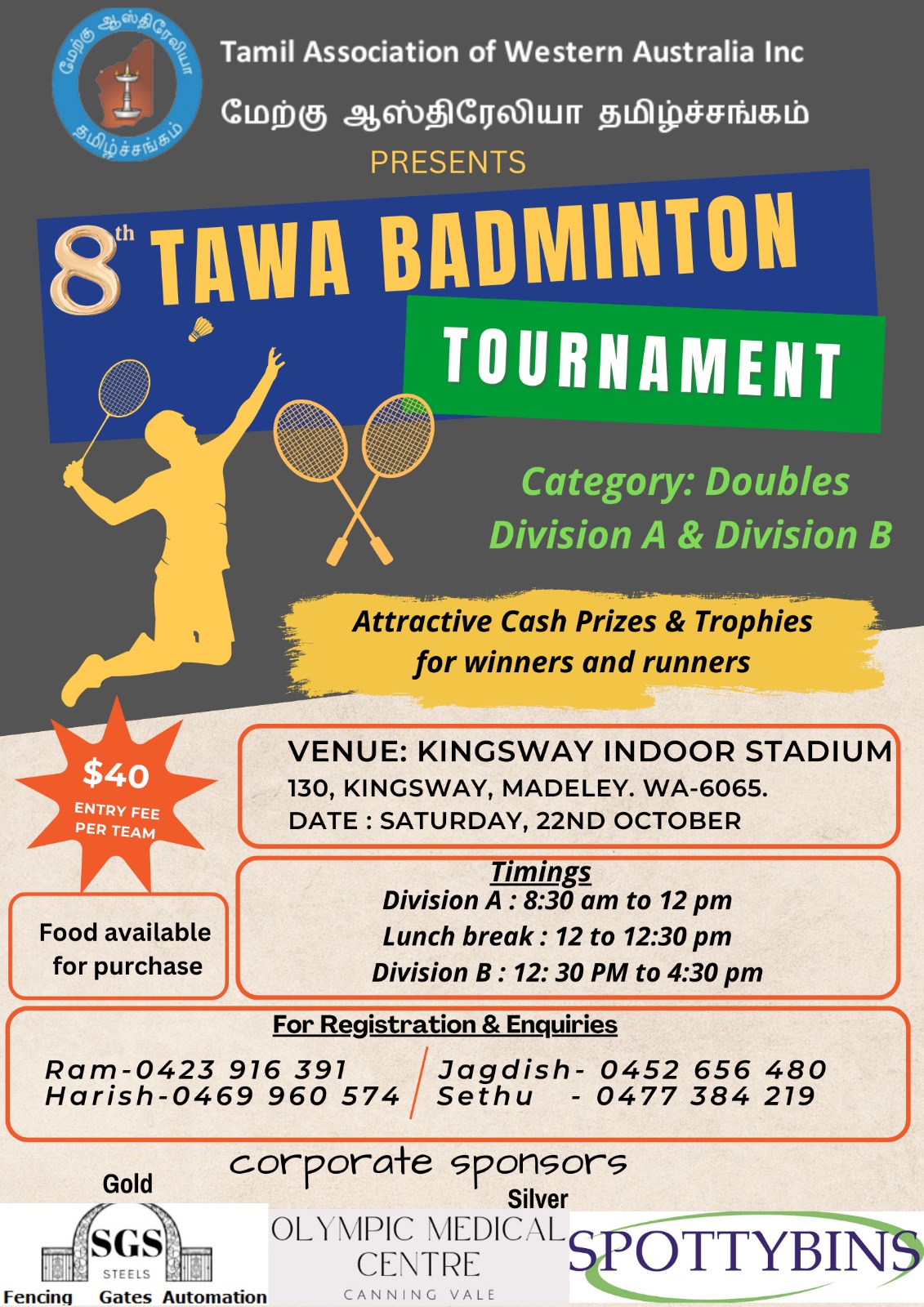 8th Tawa Batminton Tournament